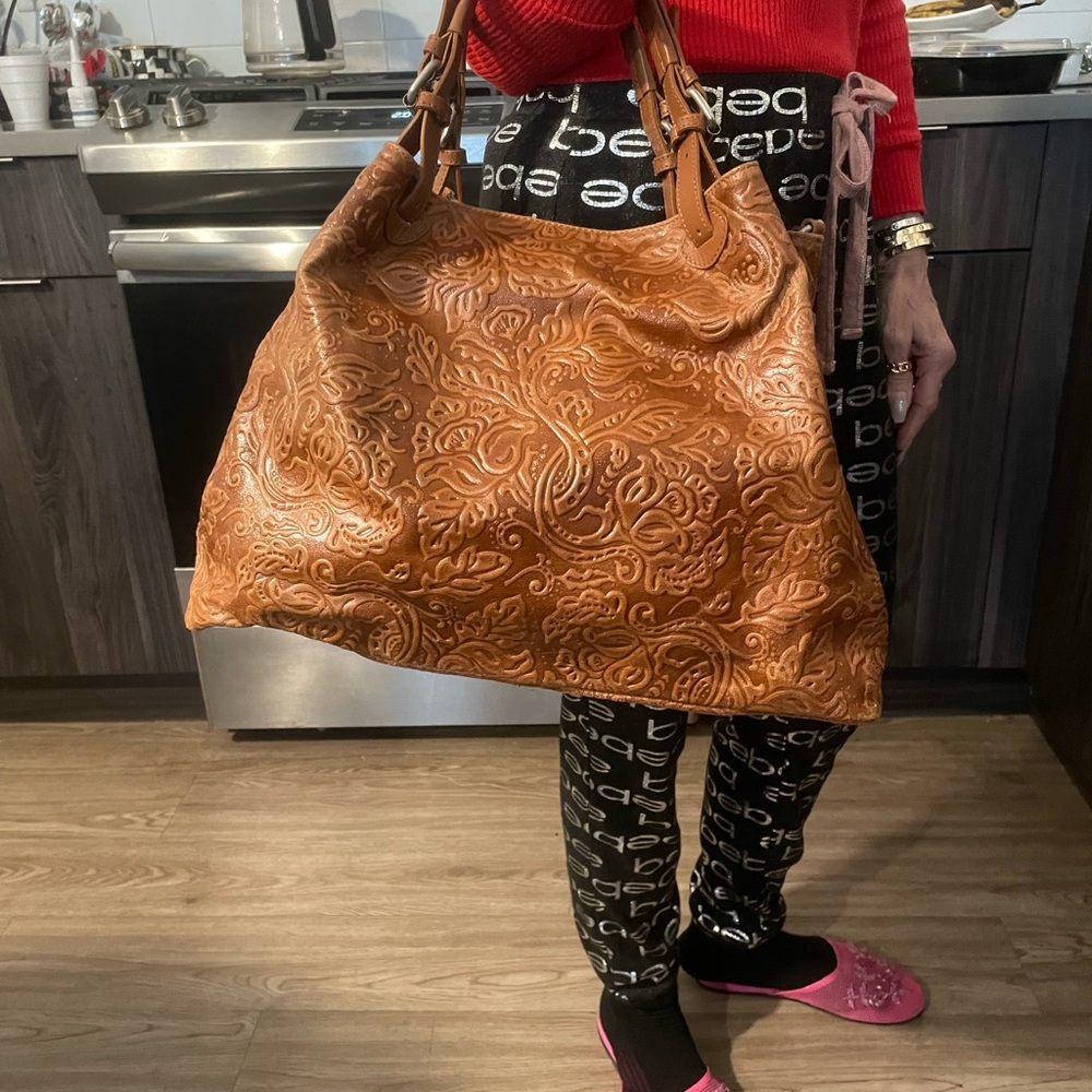 Valentina Fiore leather satchel/tote